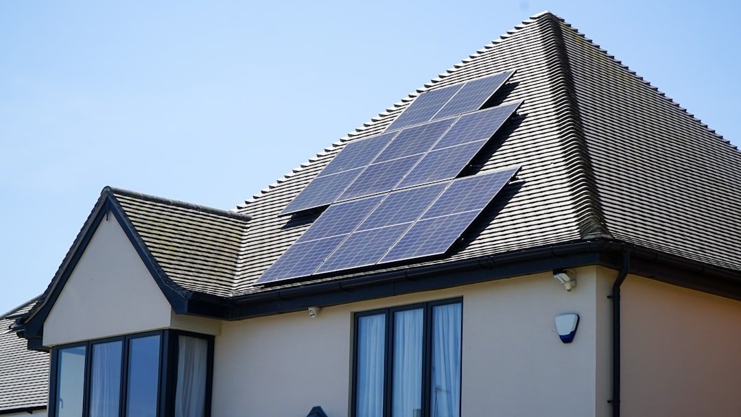 Solar panel systems on a house roof